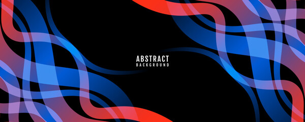 Poster - Colorful lines abstract background overlap layer on dark space with flowing waves effect decoration. Modern graphic design element artistic style concept for web, art, flyer, card, or brochure cover