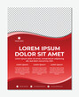 © Kahl - Modern flyer brochure template minimalist wave pattern red background