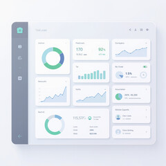 minimalist dashboard interface for ui/ux concept. clean user interface mockup for analytics dashboar