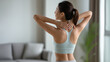 © abc123man - Healthy Woman Stretching Neck and Shoulders at Home
