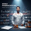 © Color Cultura - Proud male pharmacist in modern pharmacy celebrating world pharmacists day with dedication and care