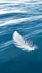 Wall Mural - graceful white bird gliding over a serene pond with gentle ripples and lush green surroundings