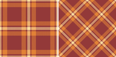 Poster - Warm autumnal plaid patterns, perfect for fallthemed designs.  Two seamless textures offer versatile options for backgrounds, textiles, or seasonal branding.