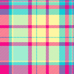 Poster - Vibrant tartan pattern with a pixelated, retro flair. Ideal for backgrounds, textiles, or designs seeking a playful and unique touch. Adds a pop of color