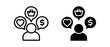 © Purple Iconix - Consumer Behavior multiple icon set of two.line and glyph vector illustration