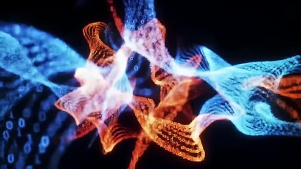Wall Mural - abstract swirling plasma with blue & red glow, deep space background