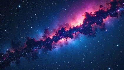 Wall Mural - Night sky ablaze with twinkling constellations, stars shimmering and sparkling, cosmic dust and nebulae adding depth and wonder to the celestial scene , colorful, dark sky, star cluster