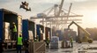 © Chainarong - Logistics team loading freight into delivery trucks at an industrial container terminal dock