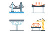 © smile3377 - Flat design bridge and construction icon set with structural elements