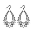 © siful art - A black and white earring illustration line art of a coloring page