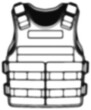 © labirint - Black and white halftone illustration of a bulletproof vest