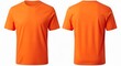 © graphiczone872 - Orange short sleeve crewneck tshirt, front and back view, isolated on white background