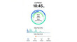 © Sidra - A fitness tracker app interface displaying current time and daily activity progress details on a mobile screen