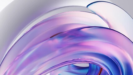 Poster - 3d animation background with transforming abstract glass shapes