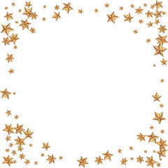 Wall Mural - Gold flying stars confetti magic holiday frame vector, premium sparkles stardust border background.