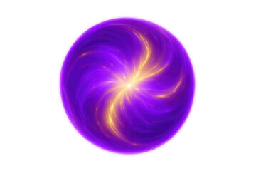 Wall Mural - glowing plasma sphere radiating vibrant purple and orange energy, swirling within transparent bounda