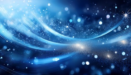 Wall Mural - celestial sparkles a serene blue abstract background with glimmering lights and shimmering dust