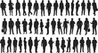 © Hey this is Tazim - Business people silhouettes, standing office workers, male and female figures, vector icons collection for corporate, professional, or commercial use