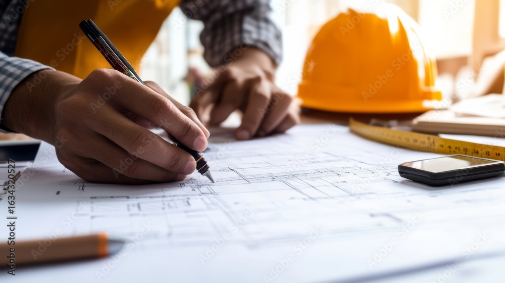structural design by civil engineer, reviewing load analysis charts ...
