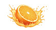 © Abdul - Fresh orange slice splashing in juice isolated on transparent background