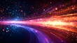 © Koplexs-Stock - Abstract digital rendering with glowing colorful light trails and sparkling particles.