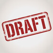 © shefalibegum - Red rubber stamp with the word D R A F T in distressed texture isolated on a transparent background draft