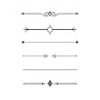 © Borsha - text dividers doodle set. Wedding decorative elements. Divider ornament, borders, floral, vintage line separators. Hand drawn vector illustration isolated on white background. Set page dividers.
