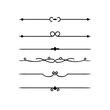 © Borsha - Set of Vintage decorative lines. text dividers. Line border. Lines separators, Borders, Vintage dividers, Underline elements. Divider set vector. Vector illustration.Line dividers.