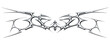 © BonkiStudio - Chrome neo tribal tattoo. Succubus womb sigils and sharp cyber sigilism elements in liquid silver Y2K style