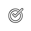 © Yana - Check Mark in Circle Icon Outline Sign of Correct Choice Approval or Successful Task