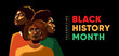 © Ilonka eva - Black History Month celebrate banner illustration with three strong African American portraits with bold expressions for posters social media campaigns, educational , cultural celebration . Vector
