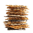 © Rehan - Stacked seeded crackers on transparent background