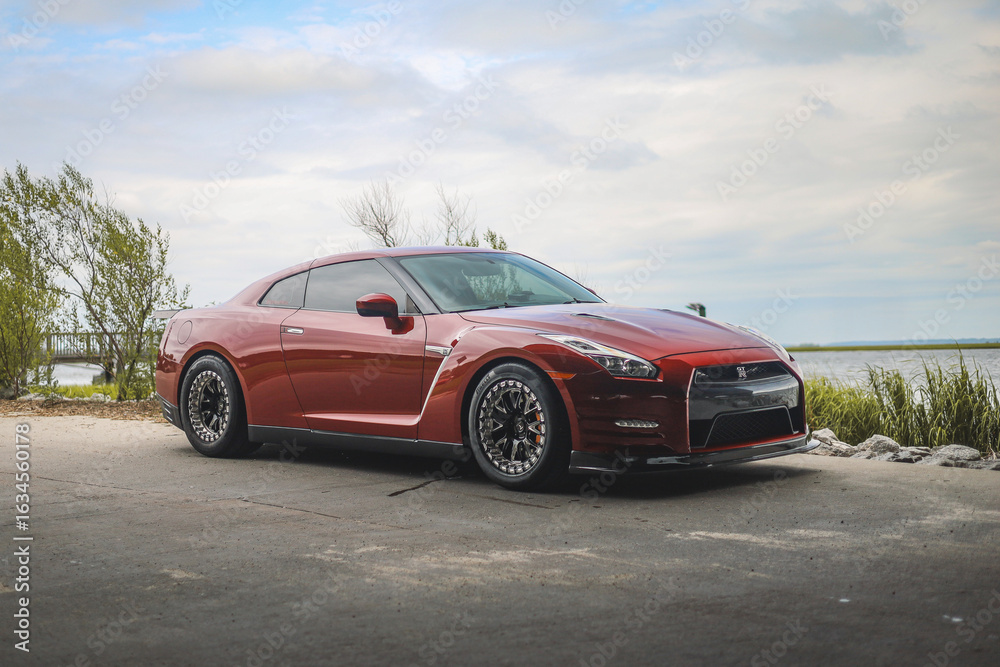 Red Nissan R35 GTR on Parris Island, South Carolina, August 2, 2025 ...