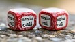 © mikail - Two red dice showing the words 'margins call'.