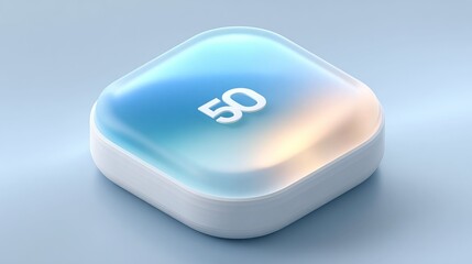 Wall Mural - isometric square button with number 