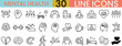 ©  Pixel iconsBox - A diverse set of line art icons representing various aspects of mental health and well-being in a line style