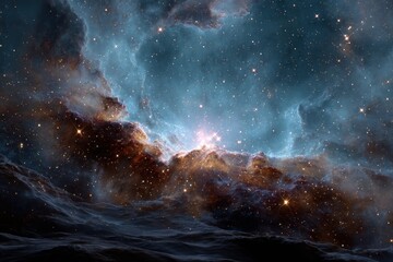 Wall Mural - abstract cosmic composition highlighting the beauty of the universe with vibrant colors and intricat