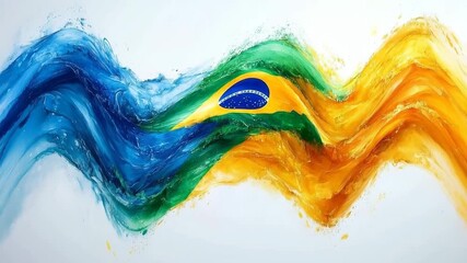 Wall Mural - Abstract Waving Colors and Shapes with a Circle Illustration