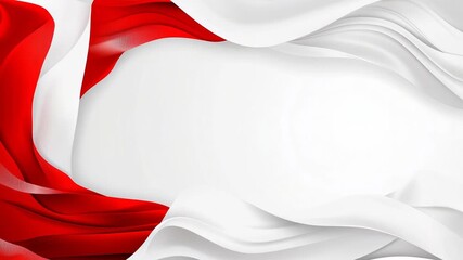Wall Mural - Abstract Red and White Swirls: Elegant, Fluid Background Design.