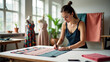 © huaomanz - Creative Designer Working with Recycled Textiles in a Bright Studio