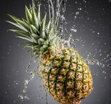 pineapple with water splash