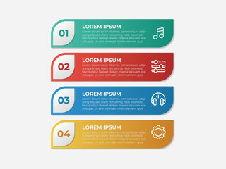 Wall Mural - vector infographic design business template with icons and 4 options or steps. can be used for proce