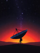 © venkoo - radio telescope at sunset