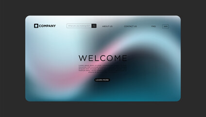 Modern website landing page template for professional business welcome with abstract gradient background