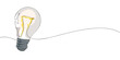 © Dancepol - Single line drawing of a light bulb. Colored continuous line lamp icon. Vector illustration.