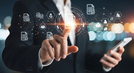 digital document management system dms software automation workflow solution technology concept