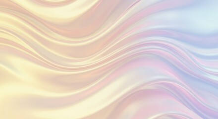 Wall Mural - Abstract Pastel Waves: Fluid, Iridescent, Soft, Dreamy, and Elegant Background.