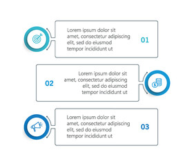 Wall Mural - business infographic template with 3 options or steps