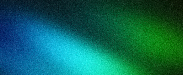 Wall Mural - green blue texture background, grainy abstract glowing noise gradient banner, dark backdrop header p
