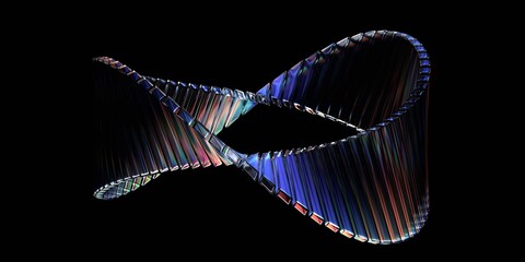 Wall Mural - abstract dark background, futuristic glass shape, 3d render